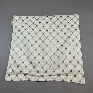 Nina Home By Nina Campbell Euro Sham Cover 26" X 26" White Gray Embroidered